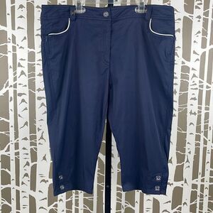 Green Lamb Golf Capri Pants Long Shorts 12 Navy Blue